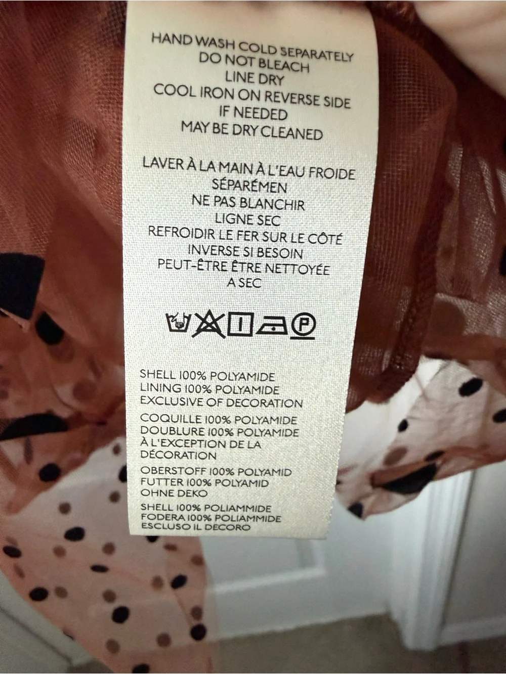 Anthropologie Polka Dot Tulle Maxi Skirt Women’s Medium Taupe
